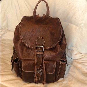 Large leather backpack